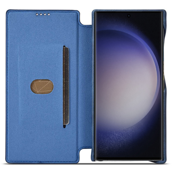 Θήκη με πτερύγιο για Samsung Galaxy S23 Ultra, ERBORD Retro, μπλε
