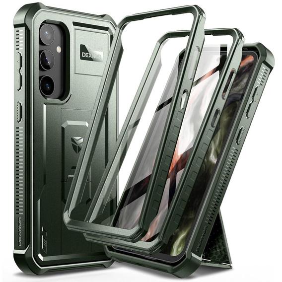 Θωρακισμένη θήκη για Samsung Galaxy S23 FE, Dexnor Full Body (Two Frames), πράσινη