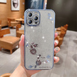 Θήκη για iPhone 12 Pro Max, Glitter Flower, μπλε