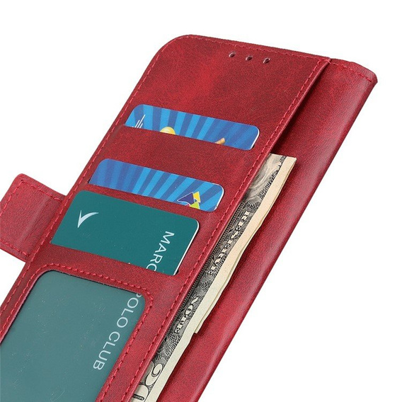 Θήκη με πτερύγιο για Nokia G60 5G, Wallet PU Leather Case, κόκκινη