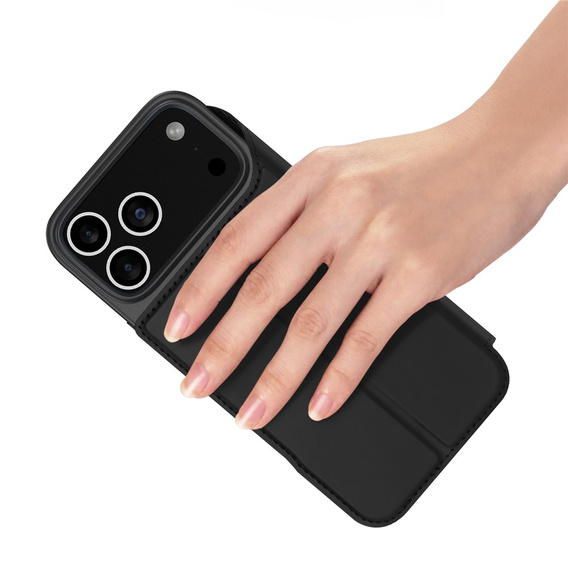 Θήκη Dux Ducis για iPhone 17 Pro, Skin Pro, με πτερύγιο, με υποδοχή για κάρτες, μαύρο