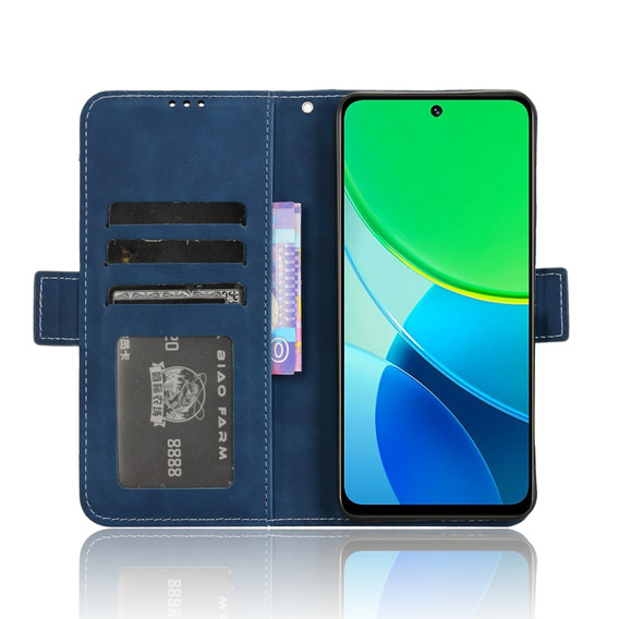 Θήκη με πτερύγιο για Vivo Y19s, Card Slot, σκούρο μπλε