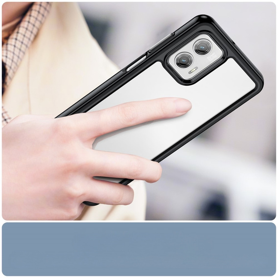 Θήκη για Motorola Moto G73 5G, Fusion Hybrid, διαφανής / μαύρη