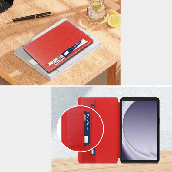 Θήκη για Samsung Galaxy Tab A9, Business Card, κόκκινη