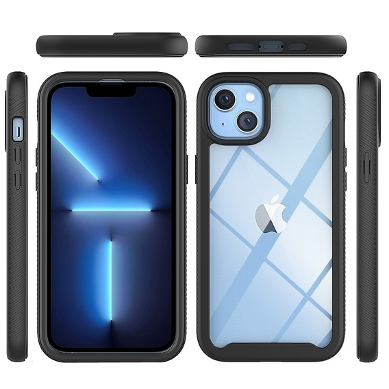 Θήκη για iPhone 14, Shockproof, με μεμβράνη, μαύρη