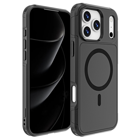 Θήκη MagForce για iPhone 17 Pro Max, για MagSafe, θωρακισμένη, μαύρο