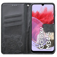 Θήκη με πτερύγιο για Samsung Galaxy M34 5G, Butterfly, μαύρη