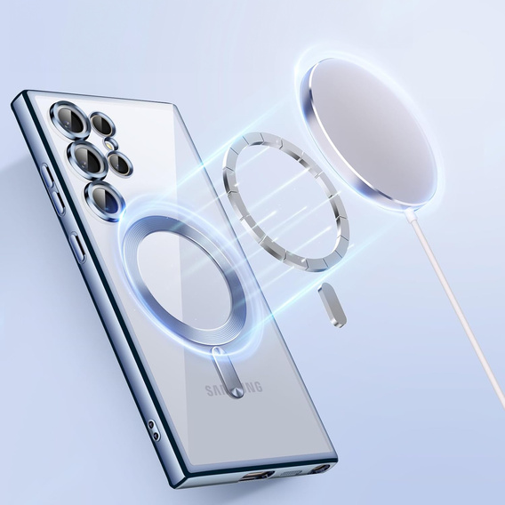 Θήκη για Samsung Galaxy S25 Ultra, Electro MagSafe, σκούρο μπλε + Γυαλί για την οθόνη