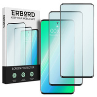 2x Μετριασμένο γυαλί ERBORD 3D για Oppo A38 4G / Oppo A18 4G πλήρης οθόνη