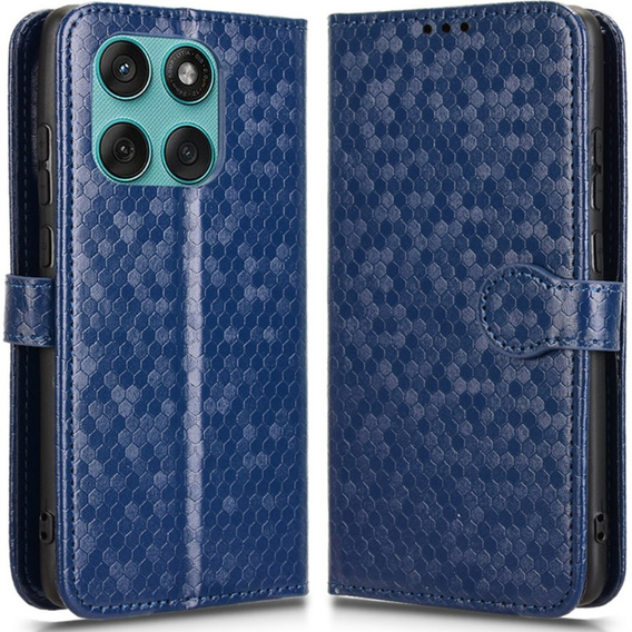 θήκη πτερύγιο για Motorola Edge 60 / 60 Fusion, Wallet Rhombus, μπλε