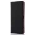 Θήκη με πτερύγιο για Sony Xperia 1 V, Litchi Skin Grain, μαύρη