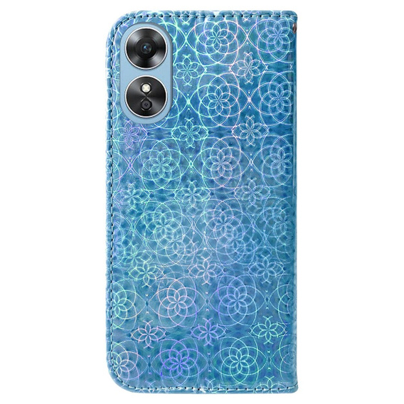Θήκη με πτερύγιο για Oppo A17, Wallet mandala, μπλε