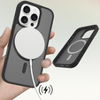 Θήκη ERBORD MagSafe για iPhone 16 Pro Max, Matte Case, ενεργό κουμπί, ματ / μαύρο