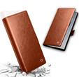 θήκη flip για Samsung Galaxy S25 Ultra, QIALINO Leather Wallet, καφέ