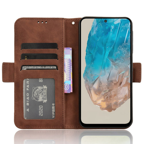 Θήκη με πτερύγιο για Samsung Galaxy M35, Card Slot, καφέ