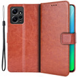 Θήκη με πτερύγιο για Xiaomi Redmi Note 12 4G, Crazy Horse Wallet, καφέ