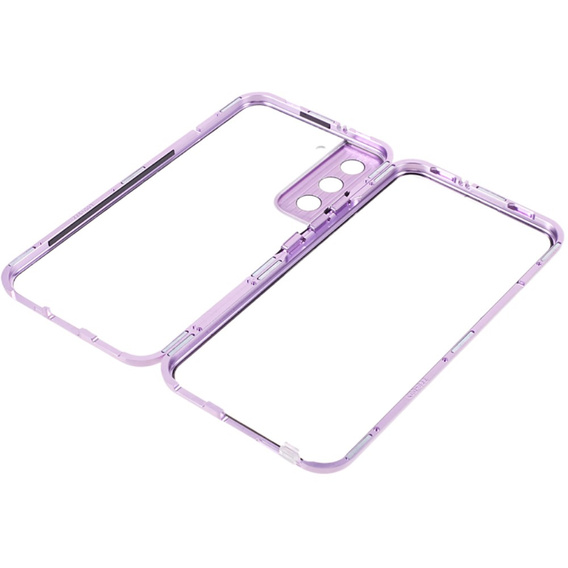 Θήκη για Samsung Galaxy S21, Magnetic Dual Glass, μωβ