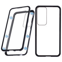 θήκη για το Samsung Galaxy S25, Magnetic Dual Glass, μαύρη