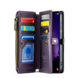 θήκη CASEME για Samsung Galaxy S24 FE, RFID Leather Wallet, με λουράκι ώμου, μωβ