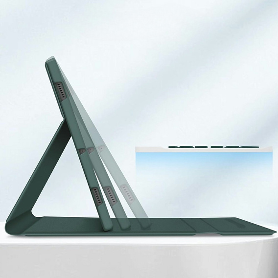 Θήκη + πληκτρολόγιο Samsung Galaxy Tab S9 FE, Leather Pen Slot, σκούρα πράσινη