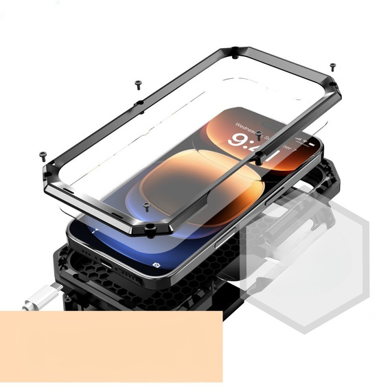 Θήκη για iPhone 16 Pro Max, R-JUST CamShield Slide, θωρακισμένη, μαύρη