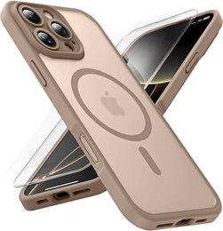 Θήκη για iPhone 16 Pro Max, για MagSafe, ERBORD Μatt Case, ροζ + Γυαλί οθόνης