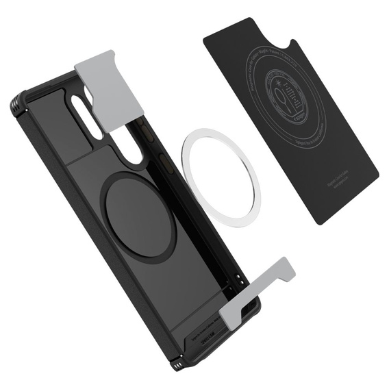 θήκη Spigen για Samsung Galaxy S25 Ultra, Core Armor MagSafe, μαύρη + μετριασμένο γυαλί 9H
