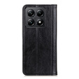Θήκη για Xiaomi 14T, Wallet Litchi Leather, μαύρη