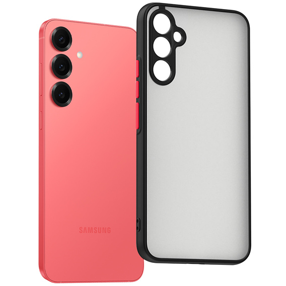 θήκη σιλικόνης για Samsung Galaxy S25, με προστασία κάμερας, διαφανής / μαύρη + γυαλί 9H, μετριασμένο