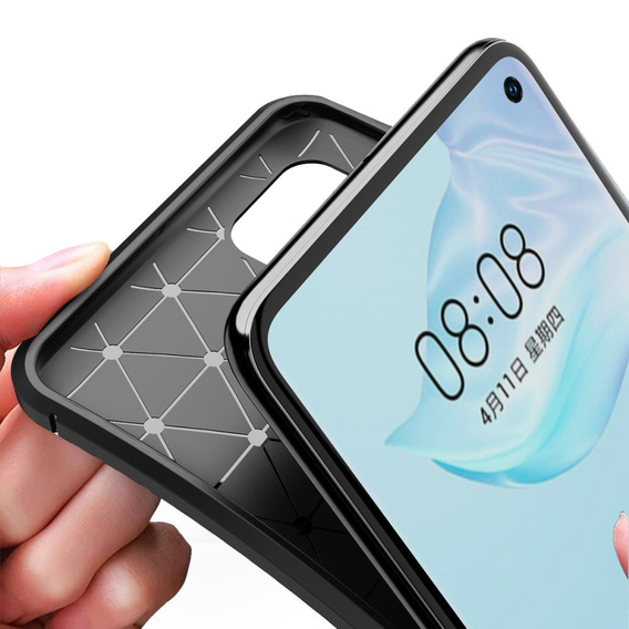 Θήκη για Huawei P40, Carbon Gel, μαύρη