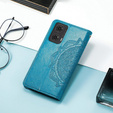 Θήκη με πτερύγιο για Motorola Moto E14, Mandala, μπλε
