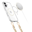 Θήκη με κορδόνι για iPhone 16, ERBORD MagSafe, διάφανη + Γυαλί οθόνης