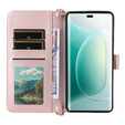 Θήκη με πτερύγιο για Honor 400 5G, Crossbody Leather Wallet, ροζ
