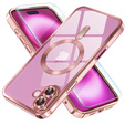 Θήκη για iPhone 16, Electro MagSafe, ροζ + Γυαλί για την οθόνη