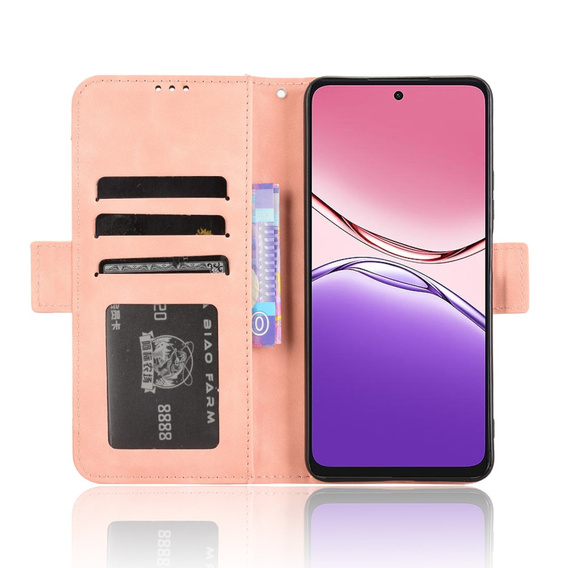 Θήκη με πτερύγιο για Oppo A5 Pro 5G, Card Slot, ροζ