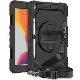 Θωρακισμένη θήκη για iPad 10.2" 2021/2020/2019 (9/8/7 gen.), προστατευτική 360 με χώρο για γραφίδα, μαύρη