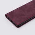 Θήκη για Motorola Moto G73, ERBORD Vintage, πορτοφόλι με πτερύγιο, κόκκινη