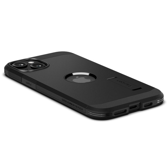 θήκη Spigen για iPhone 15, Tough Armor Mag Mag MagSafe, μαύρη + μετριασμένο γυαλί 9H