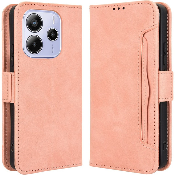 Θήκη με πτερύγιο για Xiaomi Redmi Note 14 4G, Card Slot, ροζ