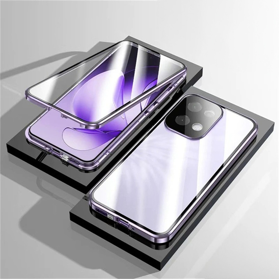 θήκη για το Oppo Reno 13, Magnetic Dual Glass, ροζ