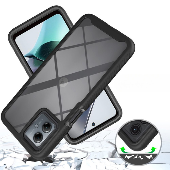 Θήκη για Motorola Moto G54 5G, Shockproof, με μεμβράνη, μαύρη