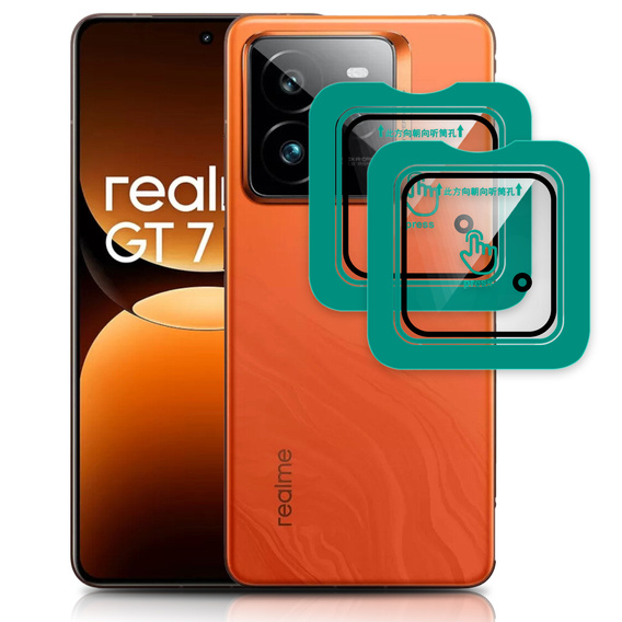 2x Μετριασμένο γυαλί για κάμερα για το Realme GT 7 Pro, διαφανής
