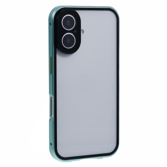 θήκη για το iPhone 16, Magnetic Dual Glass, πράσινη