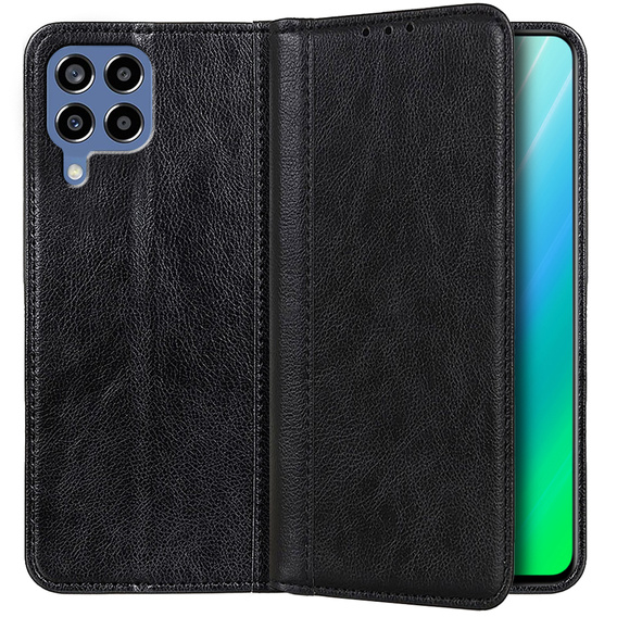 Θήκη για Samsung Galaxy M33 5G, Wallet Litchi Leather, μαύρη