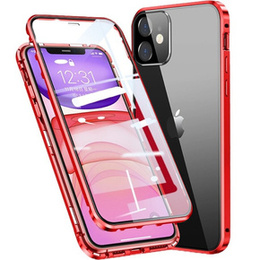 θήκη για το iPhone 11, Magnetic Dual Glass, κόκκινη