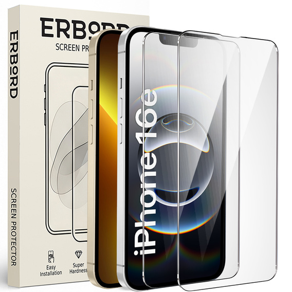 2x Μετριασμένο γυαλί για iPhone 13/13 Pro, ERBORD 9H Hard Glass στην οθόνη