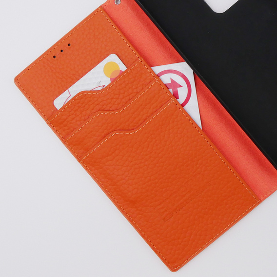 Δερμάτινη θήκη για Samsung Galaxy S20 Ultra, ERBORD Grain Leather, πορτοκαλί