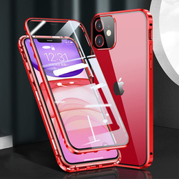 θήκη για το iPhone 12 Mini, Magnetic Dual Glass, κόκκινη