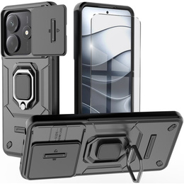 Θήκη για Xiaomi Redmi Note 14 5G, KickStand Camera Lens, μαύρη