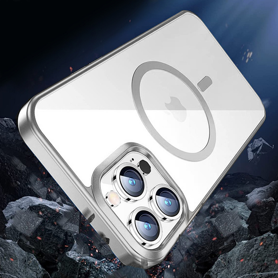 Θήκη για iPhone 14 Pro, ERBORD Hybrid MagSafe Case, ασημένια